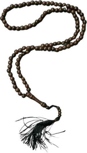 Wood mala brown guru 50 cm black tassel