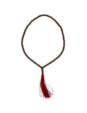 Rhudraksha mala necklace buddha head red tassel 25 cm