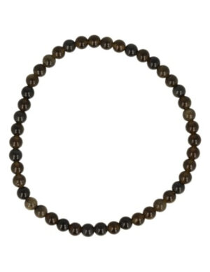 Obsidian gold bead bracelet 4 mm