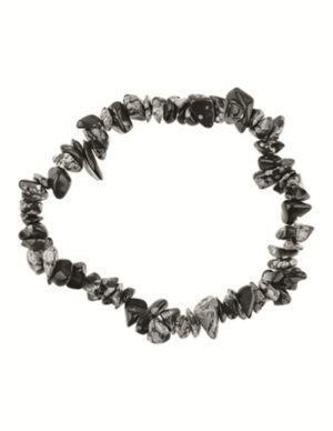 Obsidiaan sneeuwvlok splitarmband