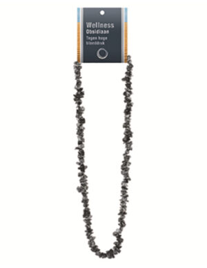 Snowflake obsidian split necklace + card