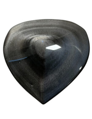 Obsidian silver gemstone heart approx. 6 cm
