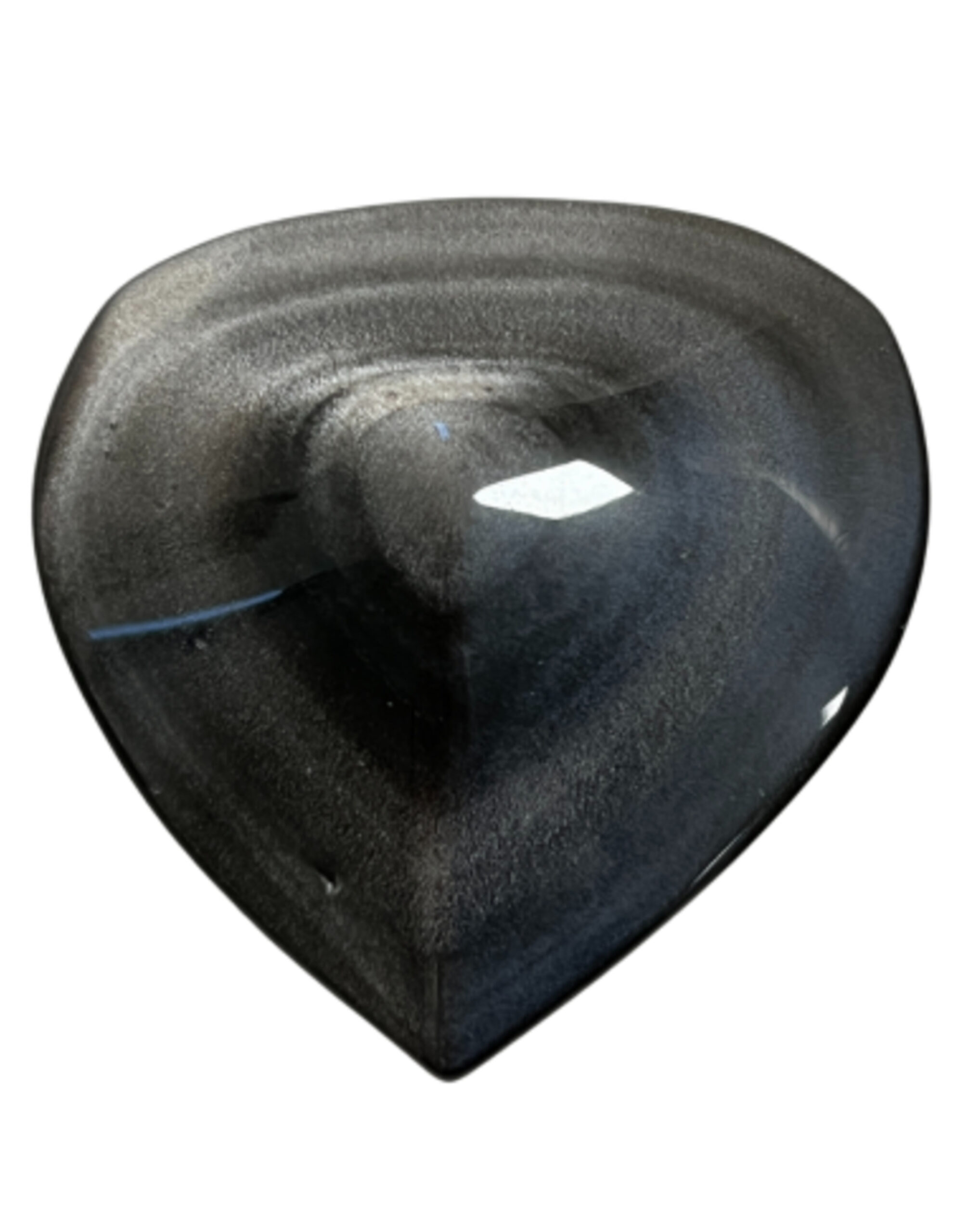 Obsidian silver gemstone heart approx. 6 cm