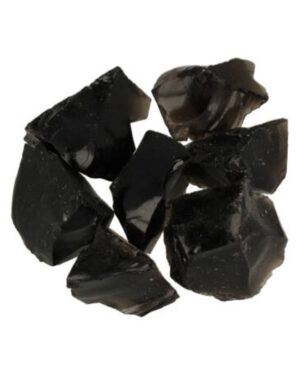 Obsidiaan zwart 250 gr. ruwe brokjes