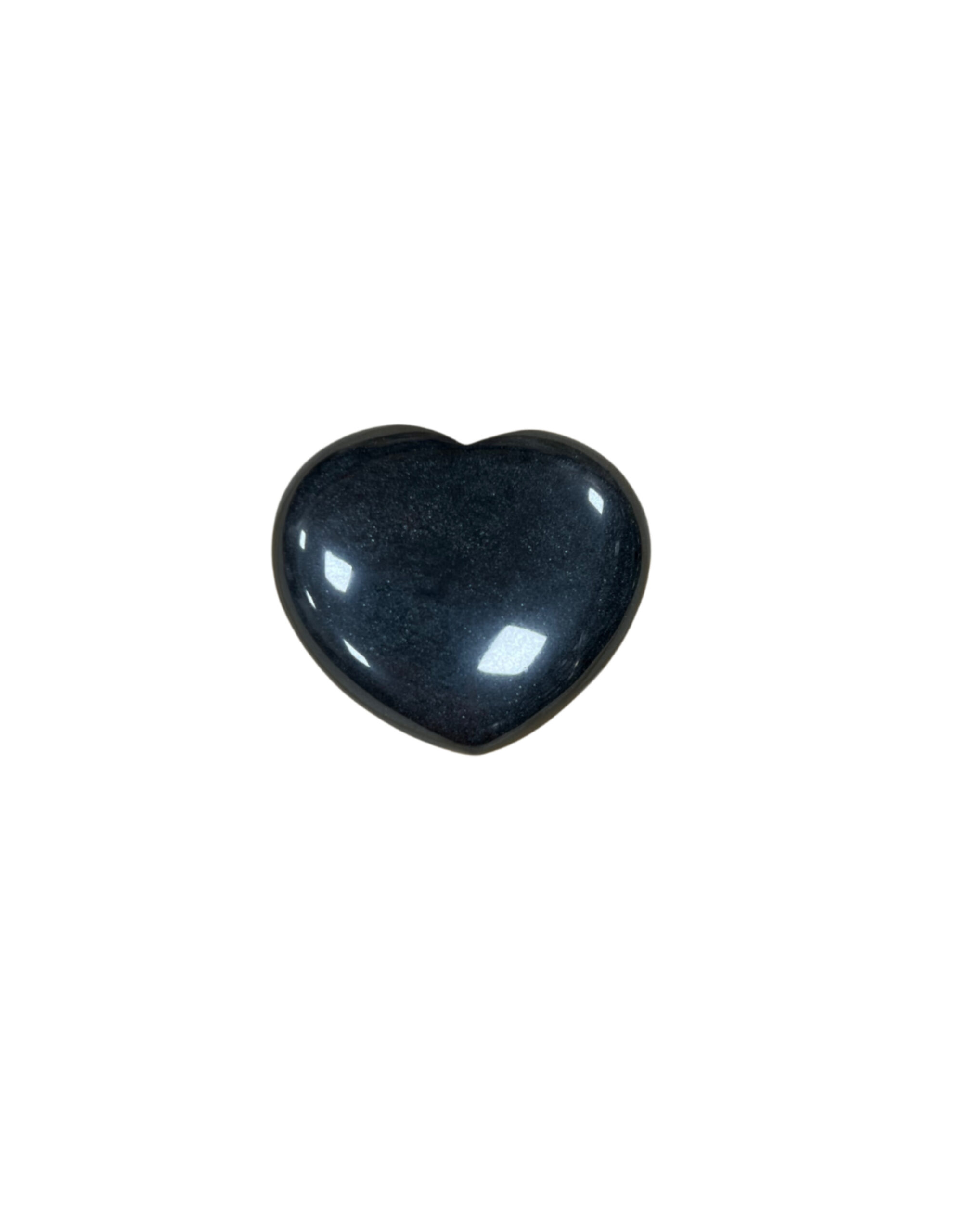 Obsidian black gemstone heart 45 mm