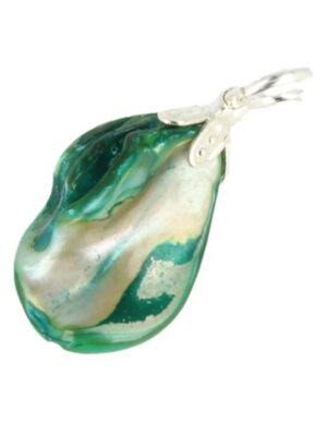 Parelmoer groen edelsteen hanger (gekleurd)