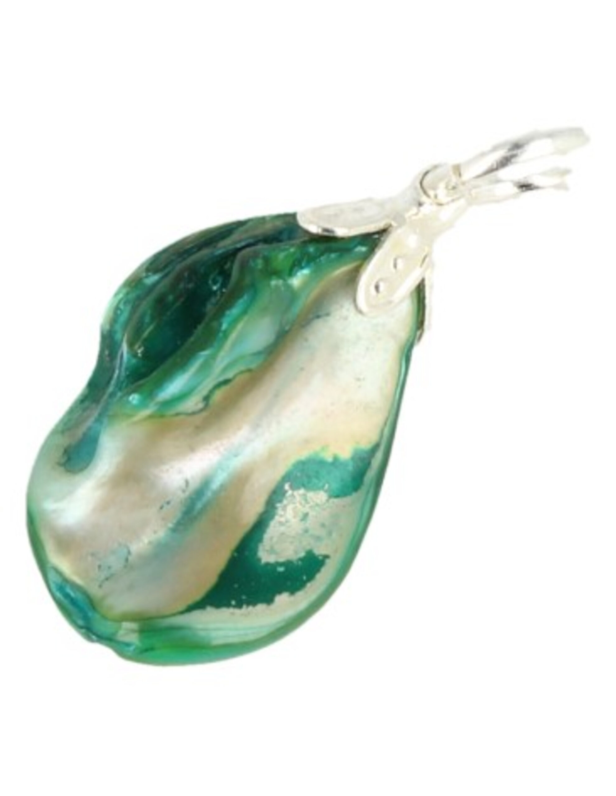 Parelmoer groen edelsteen hanger (gekleurd)