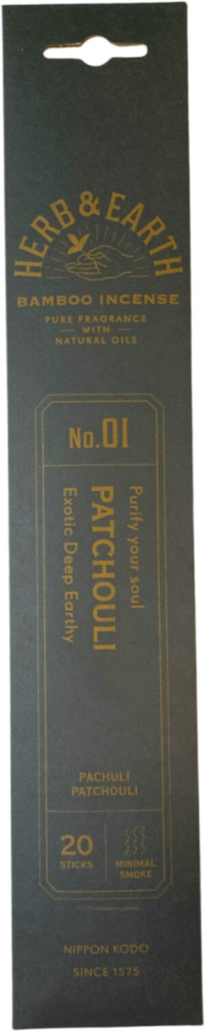 Patchouli Herb & Earth Nippon Kodo - Wierook Stokjes