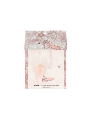 Pendulum facet + card Rose quartz