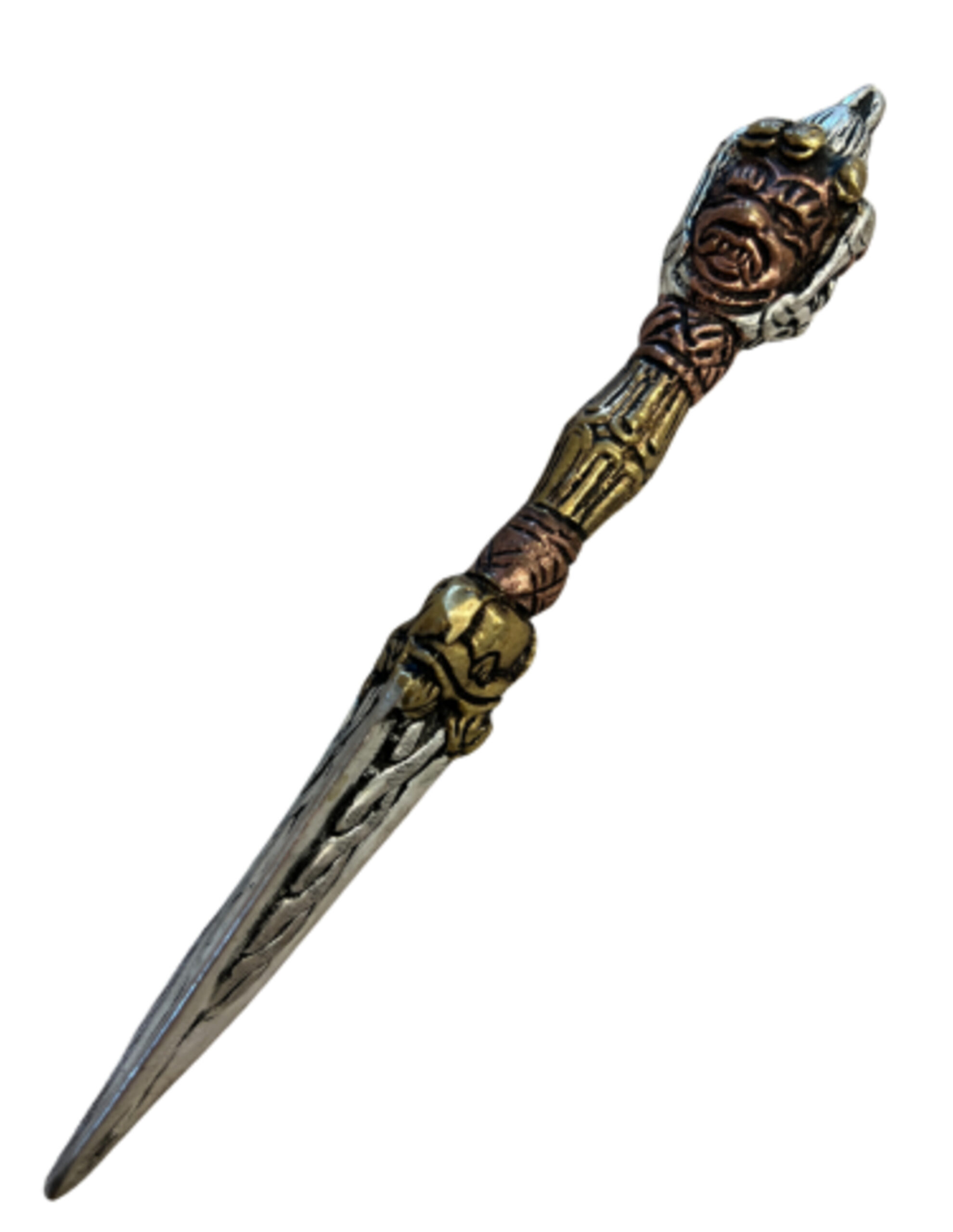 Phurba brass 20.5 cm - 3-color