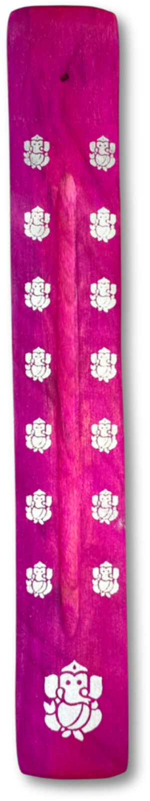 Plankje hout Ganesha - roze - wierook houder