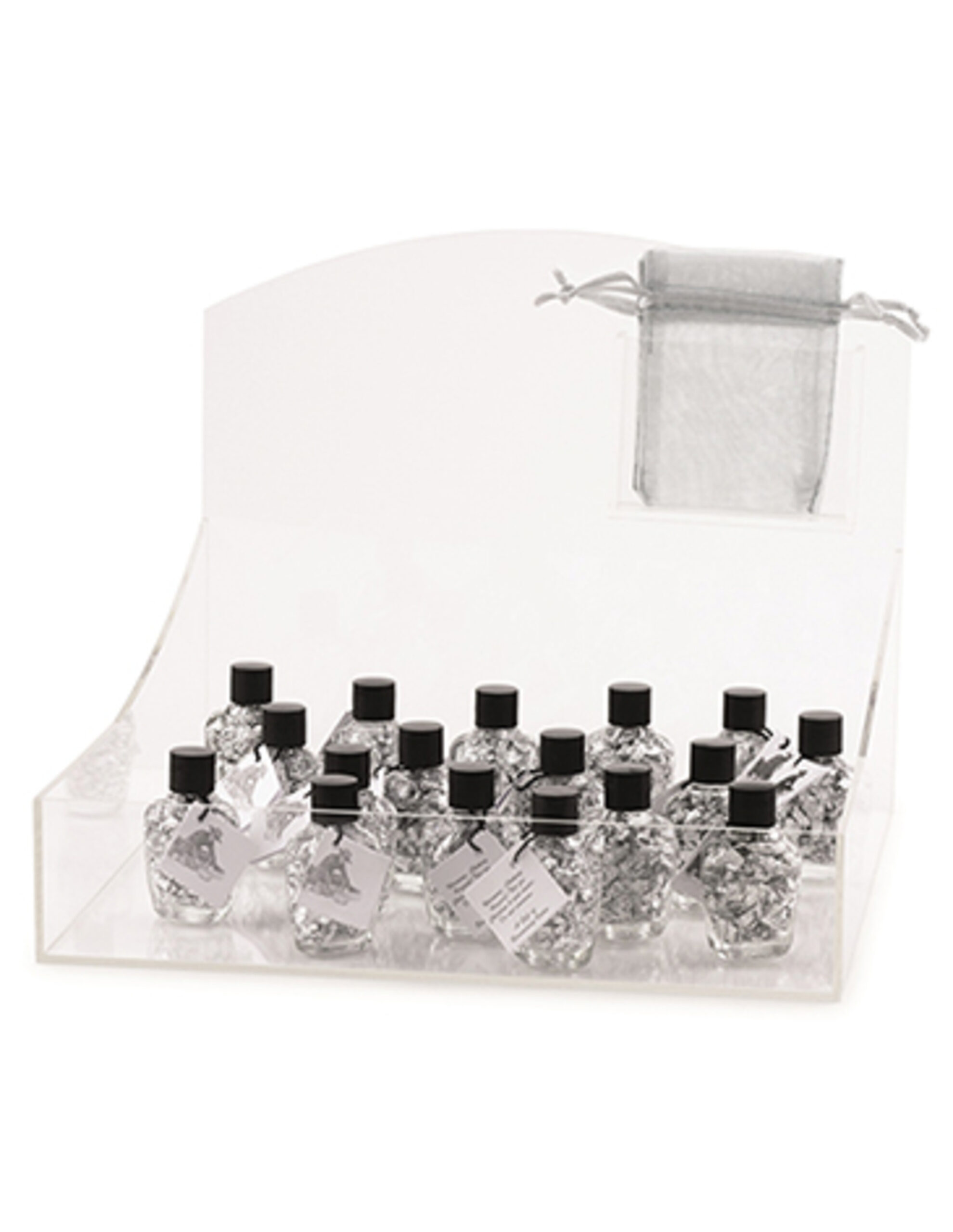 Plexiglas display bladzilver flesjes