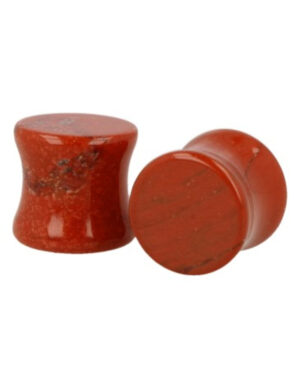 Plug oorpiercing per paar 12 mm Jaspis rood