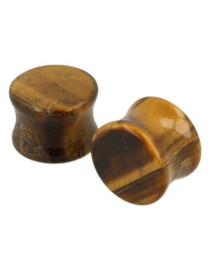 Plug oorpiercing per paar 16 mm Tijgeroog