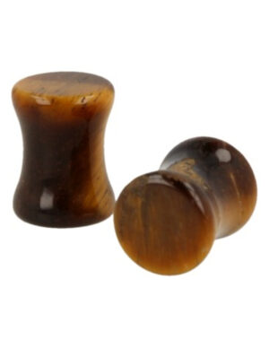 Plug oorpiercing per paar 8 mm Tijgeroog