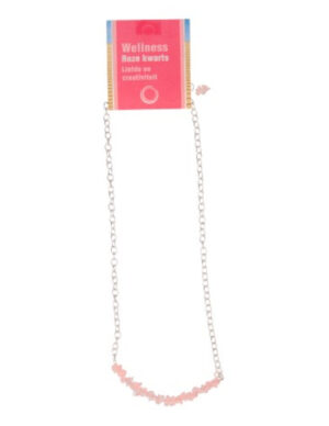 Roze kwarts bar ketting + kaart