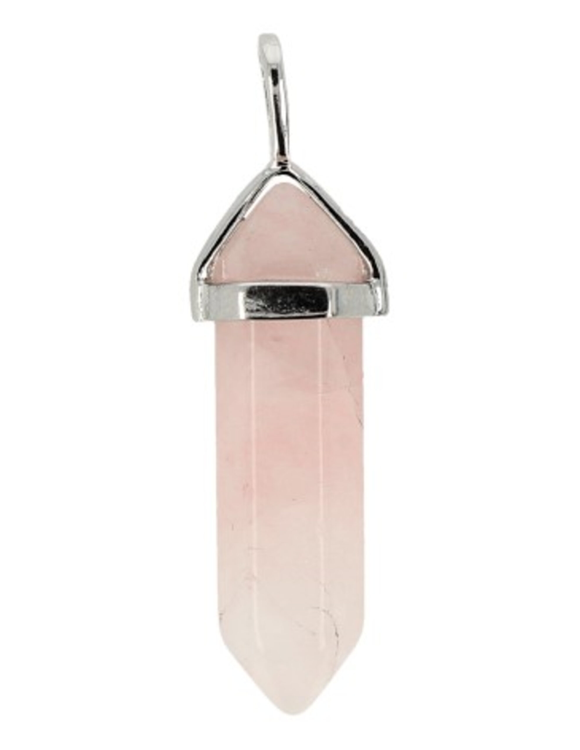 Rose quartz double point pendant