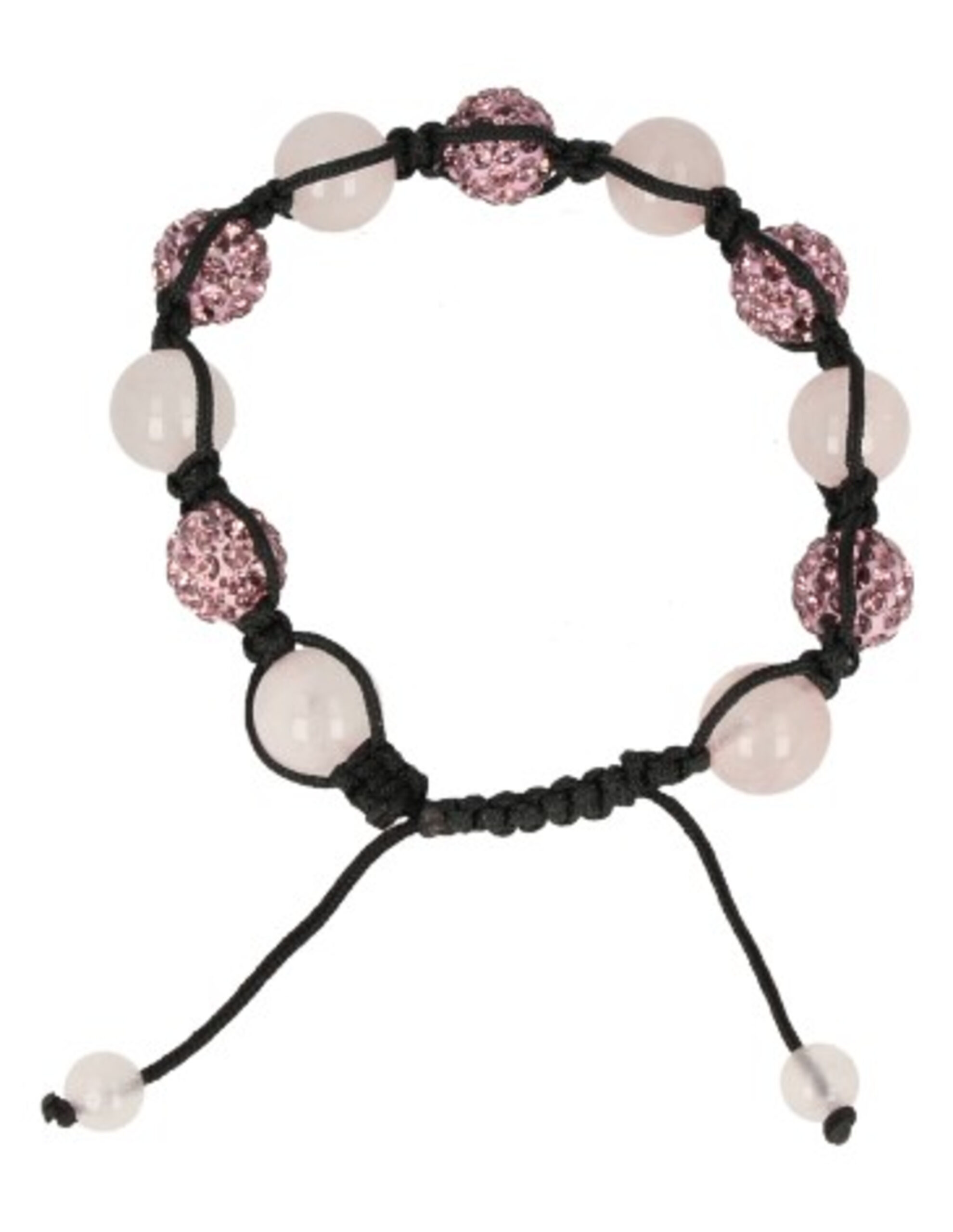 Rose quartz glitter shamballa bracelet
