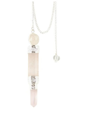 Rose quartz silver-plated luxury pendant