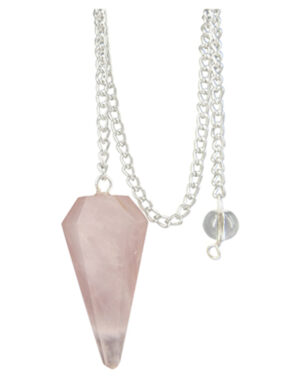 Rose quartz faceted pendant