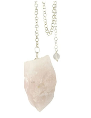 Rose quartz rough pendant