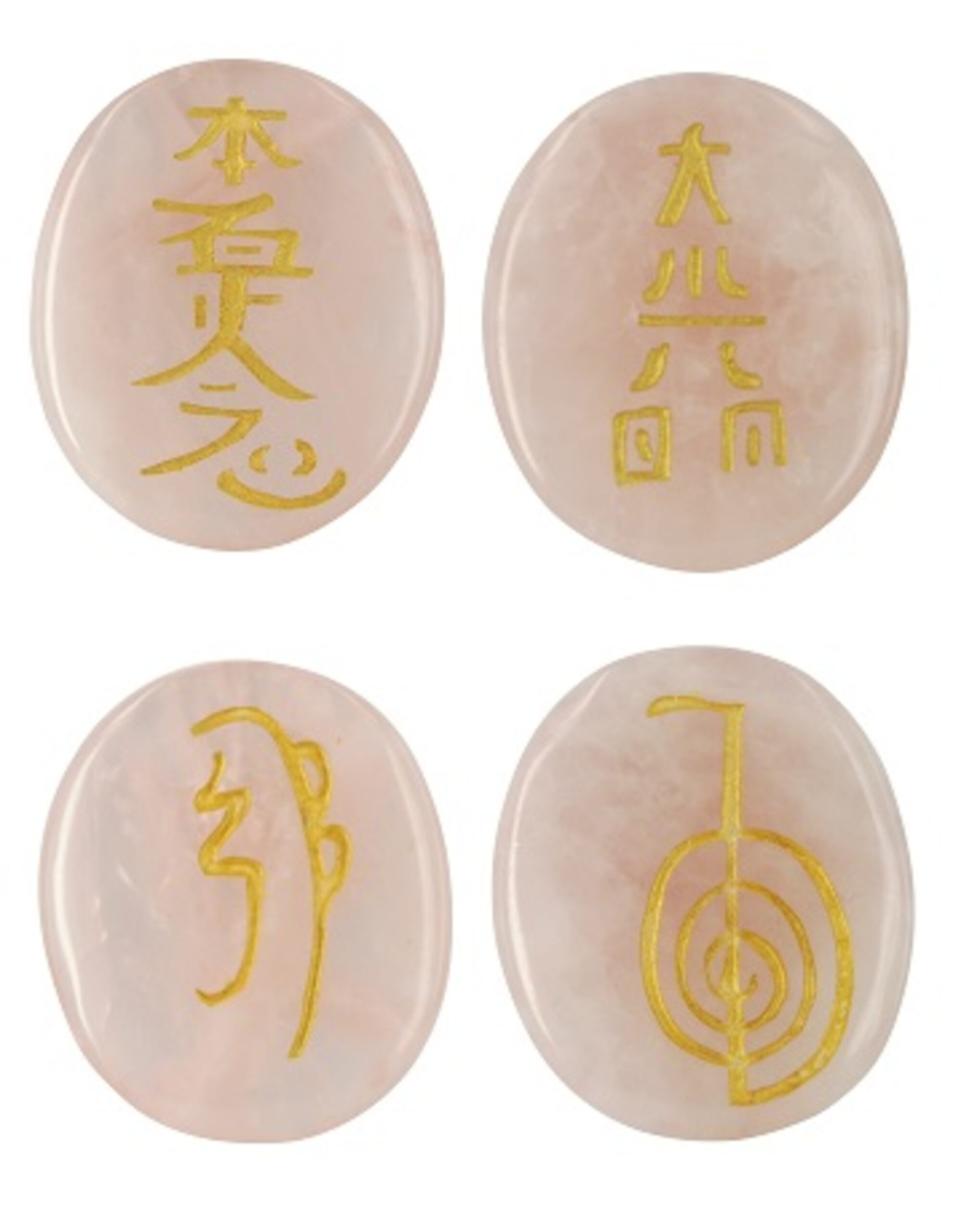 Roze kwarts reiki stenen set