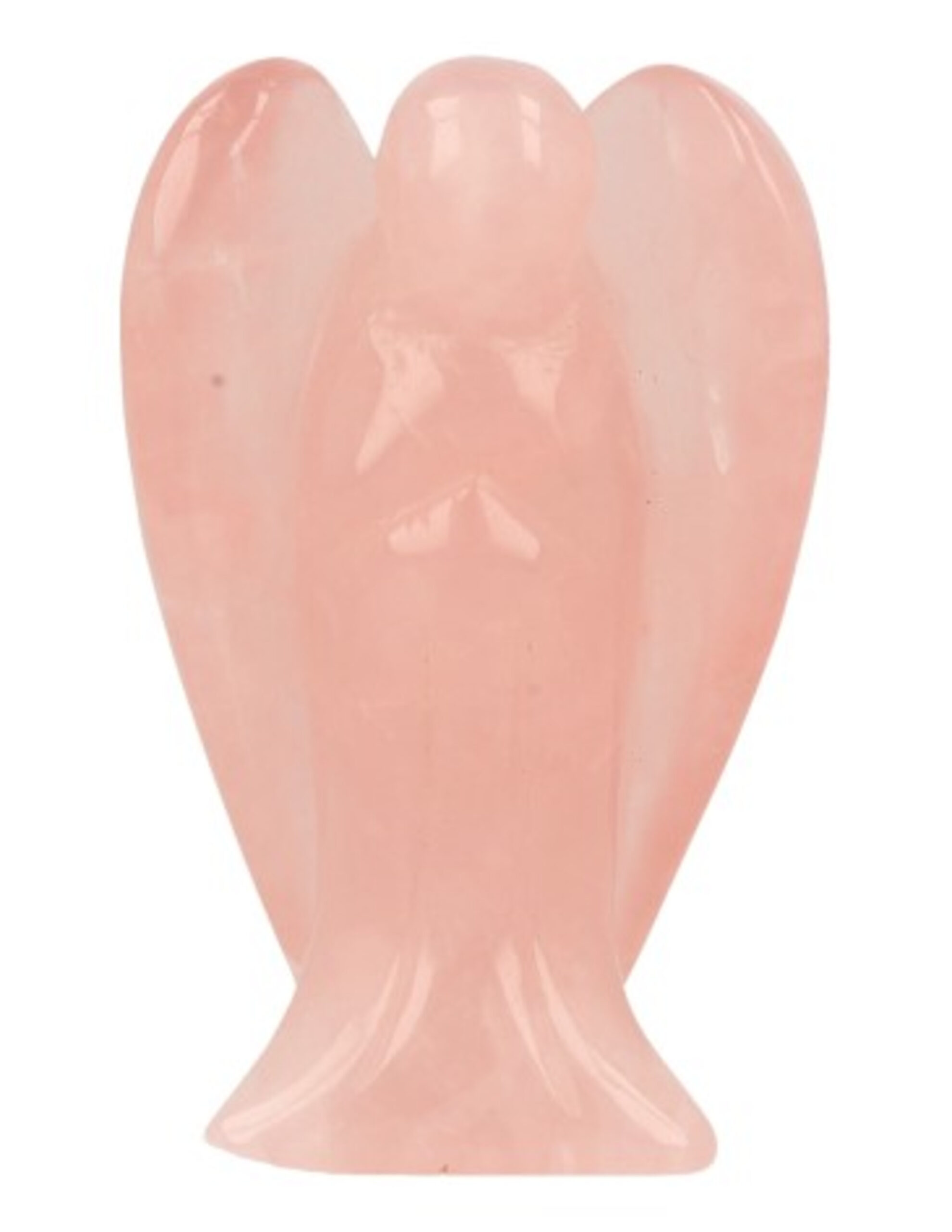Roze kwarts staande engel 70 mm