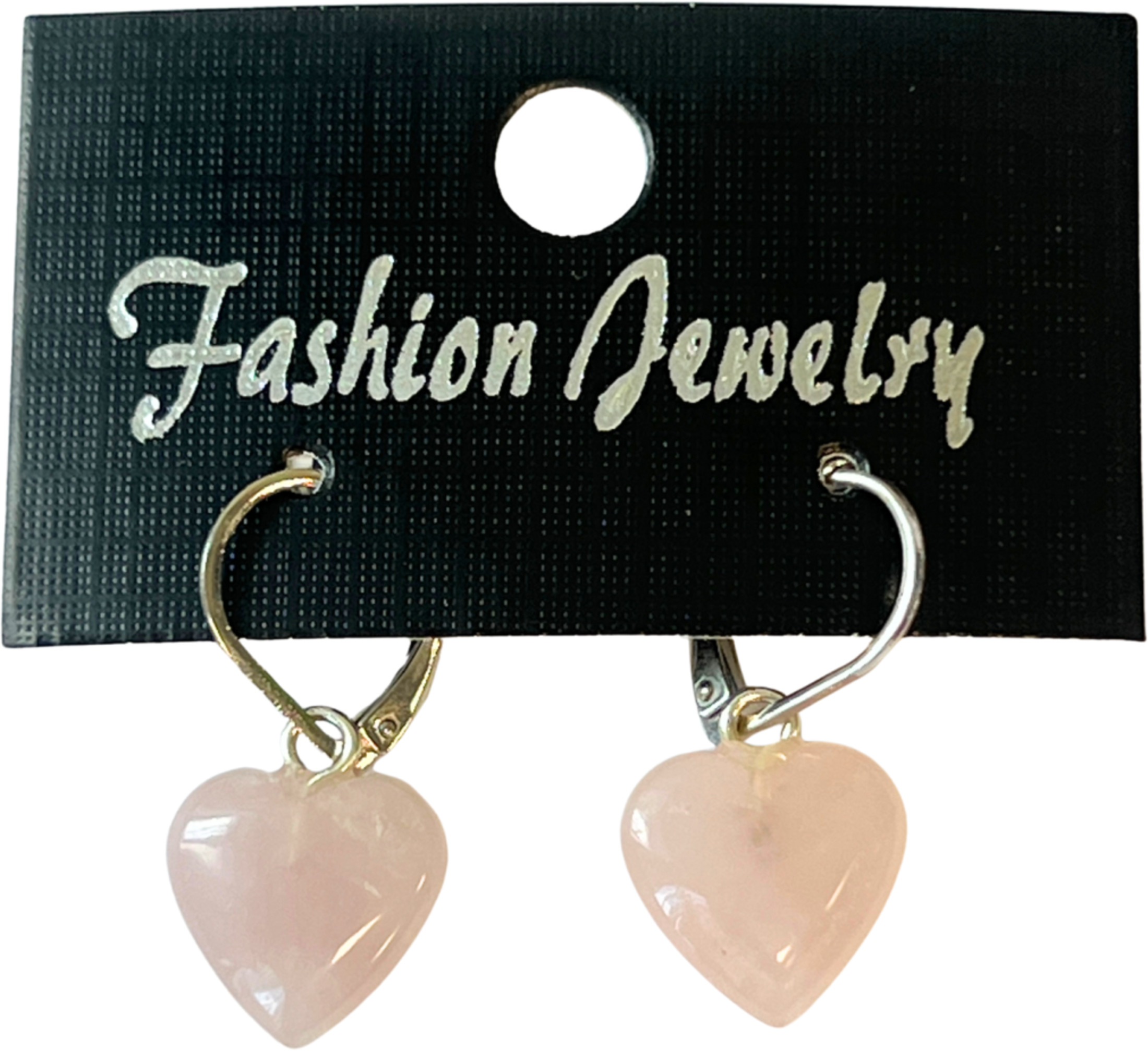 Rozenkwarts hartjes oorbellen - fashion jewelry