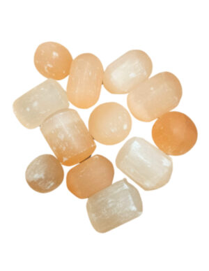 Seleniet oranje trommelstenen 250 gr. (mt3)