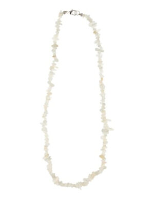 Splitketting Maansteen wit smal