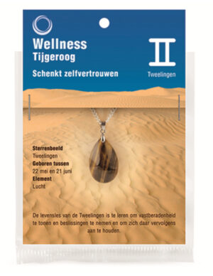 Sterrenbeeld hanger Tweelingen (Tijgeroog)