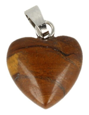 Tiger Iron / Tiger Eye heart pendant 12 mm