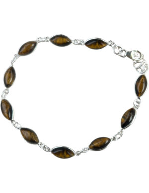 Tijgeroog armband zilver model 1