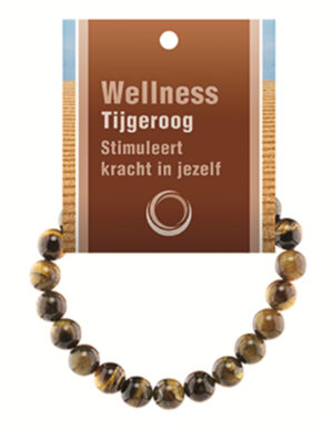 Tijgeroog powerbead armband + kaart