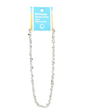 Topaas blauw splitketting + kaart