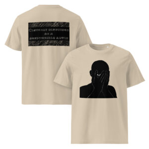 Cleverly Disguised As Responsible Adult Organic Cotton Unisex T-Shirt desert dust front and back print