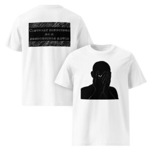 Cleverly Disguised As Responsible Adult Organic Cotton Unisex T-Shirt white front and back print